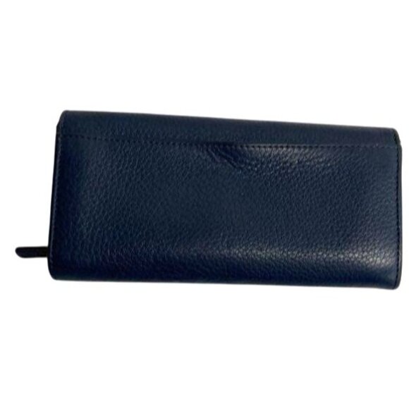 Michael Kors Navy Blue Pebbled Leather Wallet With Gold Hardware & Multiple Card - Picture 4 of 5